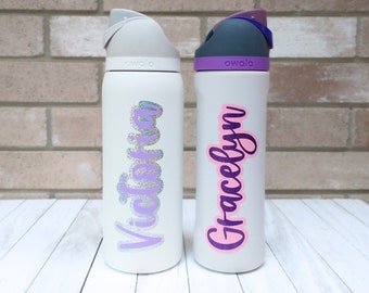 Layered Name Decal, Double Layer Name Sticker, Personalized Decals for Cups, Tumblers, Water bottles, Laptops, Tablets | Classic Script Font