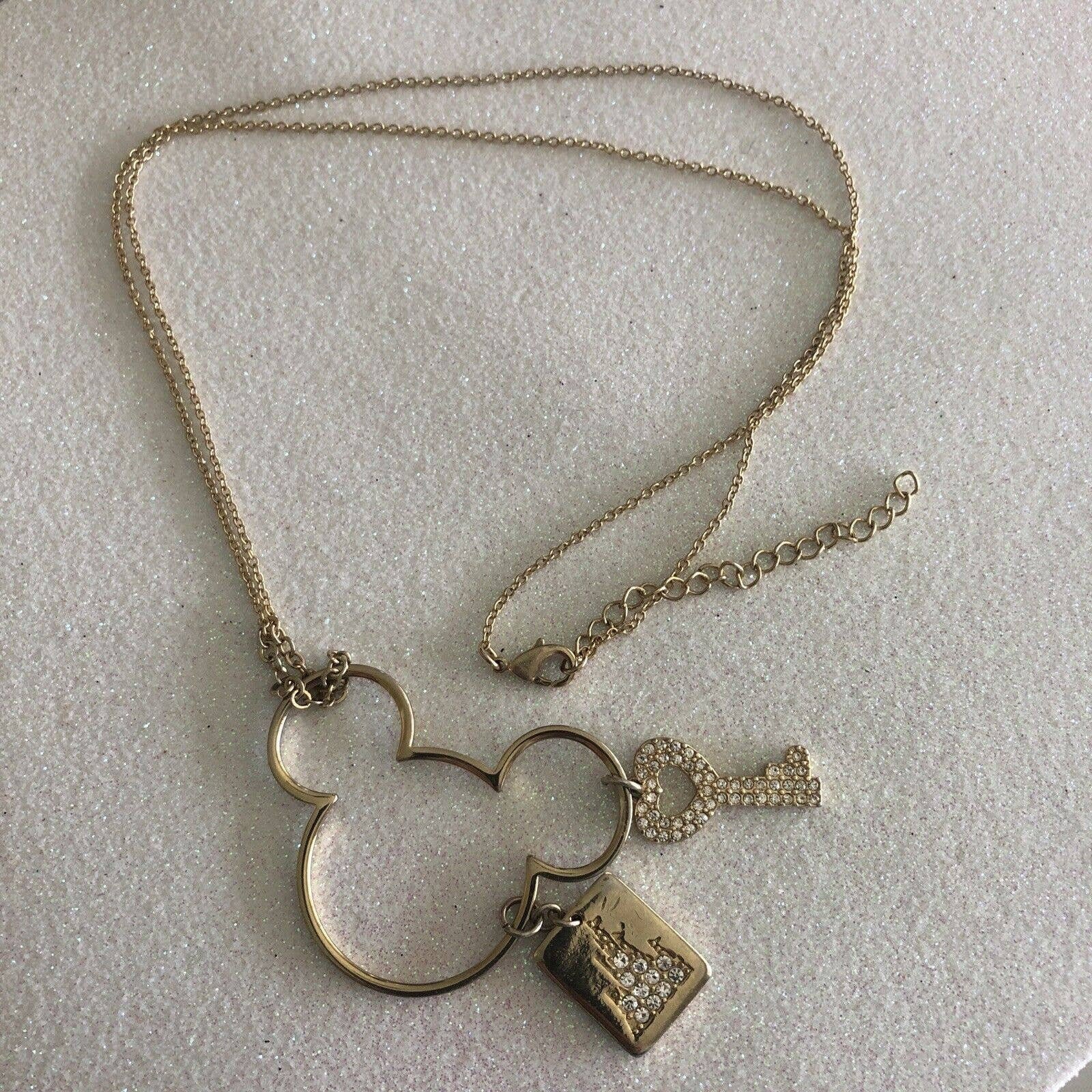 Mickey Mouse Necklace Stainles Gold Tone Jewelry Disney Gift Etsy