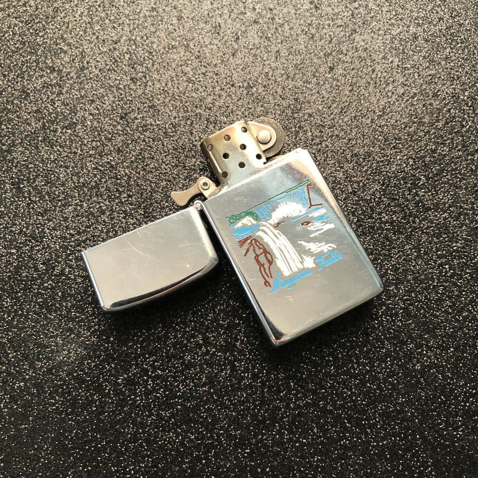 Vintage Zippo Lighter Niagara Falls Chrome 90s Etsy