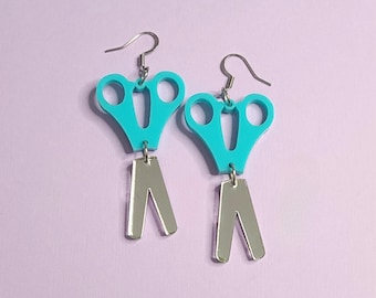 Scissors Art Teacher Statement Earrings - Laser Cut Acrylic