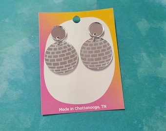 Disco Ball Statement Earrings - Laser Cut Acrylic