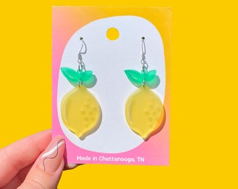 Lemon Earrings - Laser cut acrylic