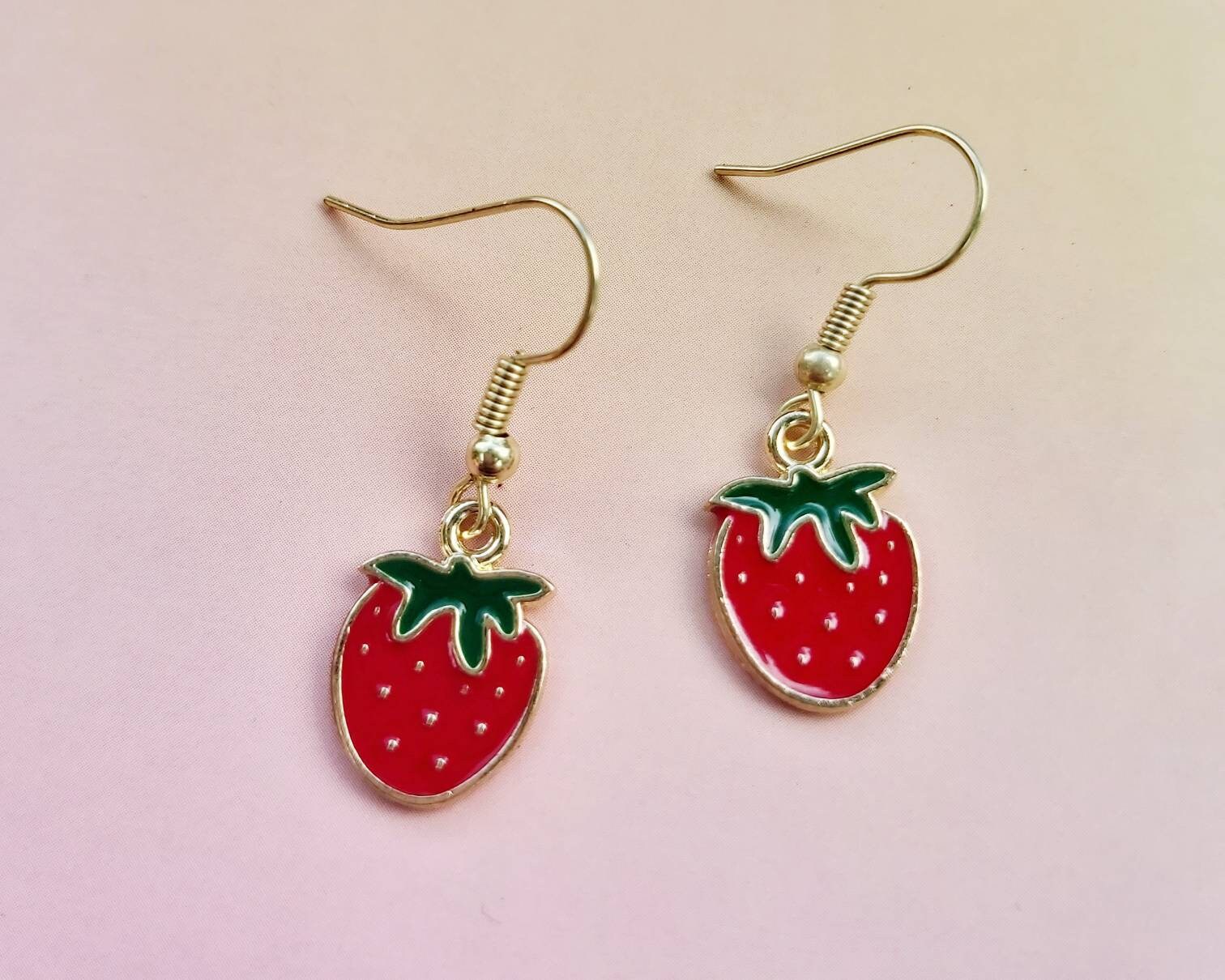 Etsy strawberry earrings Clearance