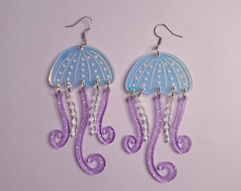 JellyFish Statement Earrings - Laser Cut Acrylic