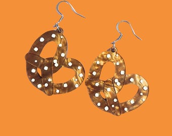 Pretzel Statement Earrings - Laser Cut Acrylic