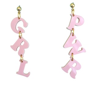 Girl Power Pastel Pink - Laser Cut Earrings - GRL PWR
