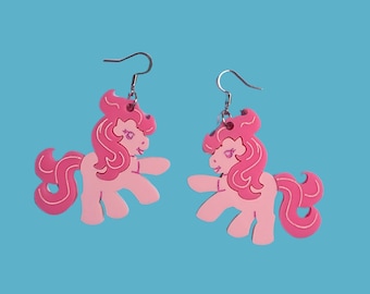 Pink Pony Statement Earrings - Laser Cut Acrylic