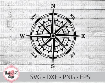 Compass Rose Svg Etsy