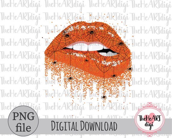 Download Halloween Dripping Lips Png Spider Web Sublimation Design Etsy