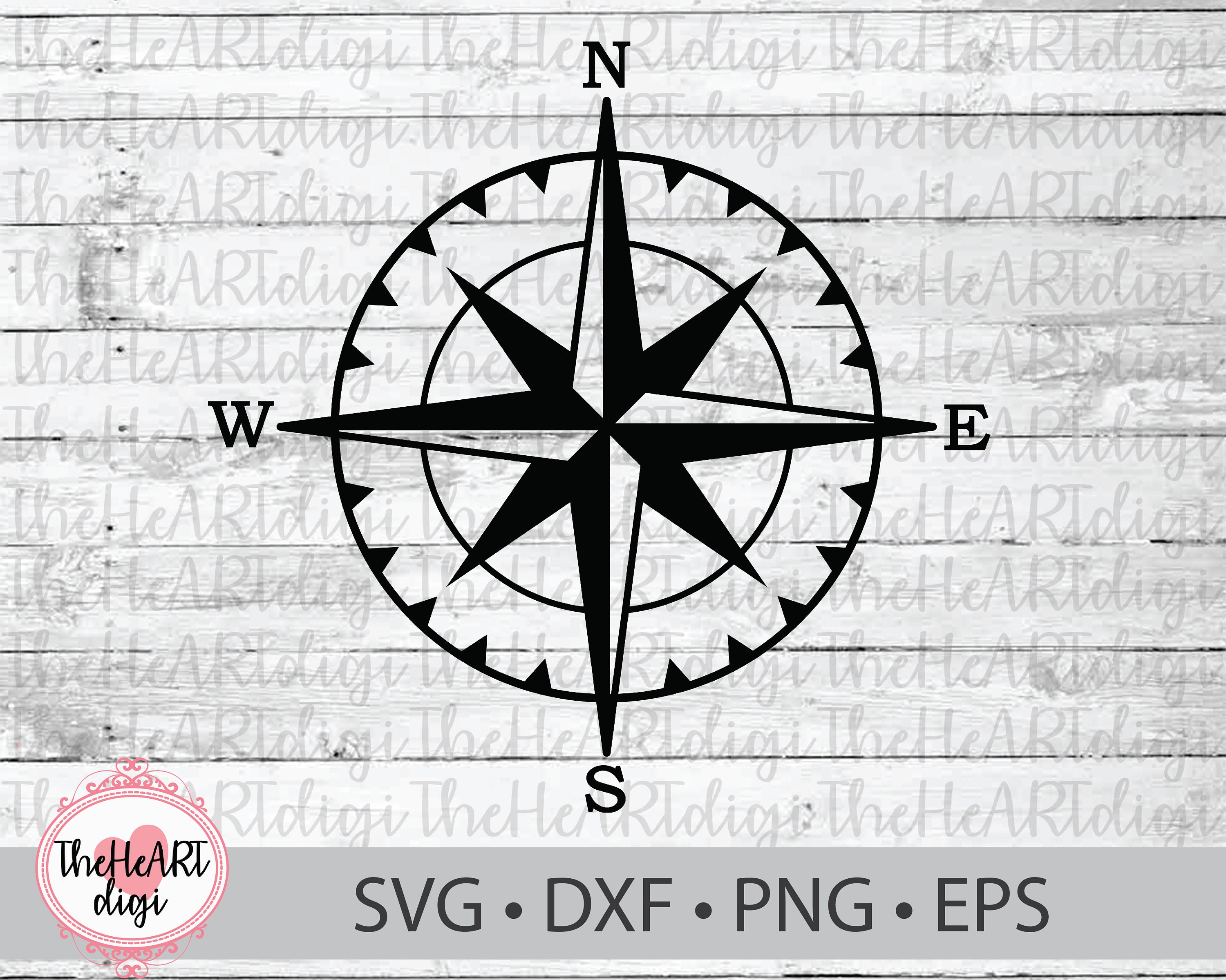 nautical compass vector