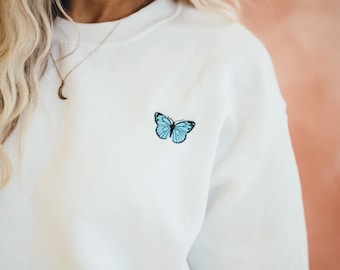 Butterfly Embroidery Premium Eco Friendly Sweatshirt