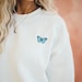 Butterfly Embroidery Premium Eco Friendly Sweatshirt 