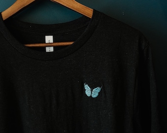 Butterfly Embroidery Premium Eco Friendly Tee Shirt