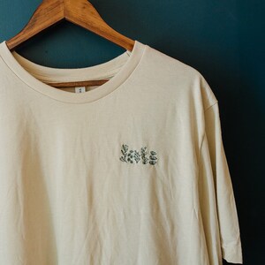 Greenery Embroidery Premium Eco Friendly Tee Shirt