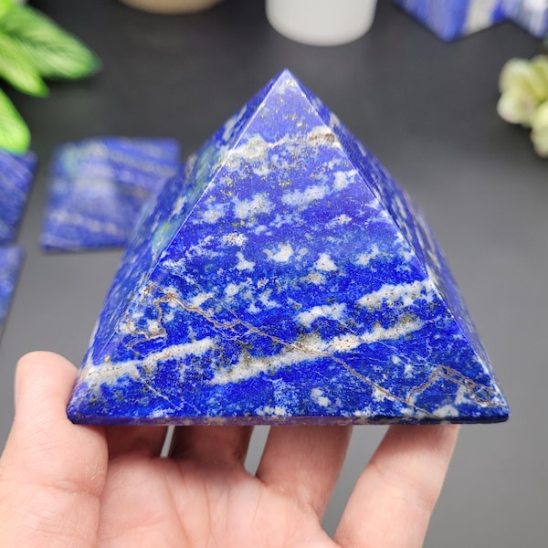 Lapis Lazuli Pyramide 70-90mm ~ wählen Sie Ihr Stück ~ Blau Gold Mineralkristall ~ Pyrit ~ Stein ~ Edelstein ~ ägyptische Wohnkultur