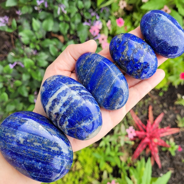 Lapis Lazuli Palm Stones ~ Choose Your Piece ~ Afghanistan ~ Lapis Pyrite Crystal ~ Worry Stone ~ Meditation