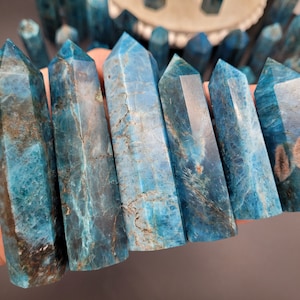 Blue Apatite Towers, Natural Apatite Point, Raw Apatite Stone, Blue Tower, Blue Point, Blue Crystal Tower, Throat Chakra, Healing Crystals