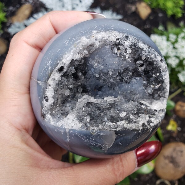 Sparkly Agate Druzy Sphere ~ Crystal Ball ~ 3" ((76mm)) ~ AS2