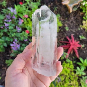5" Ice Clear Lemurian Crystal ~ Rare Xtra Quality ~ Clear Quartz ~ Lemurian Seed ~ Crown Chakra ~ Powerful Generator ~ Gemstone ~ Healing