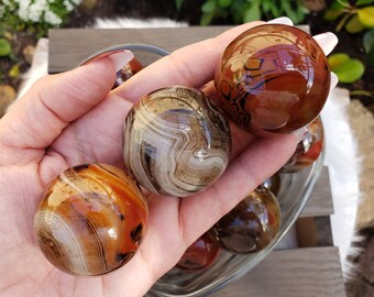 Sardonyx Agate Spheres ~ Crystal Ball ~ Silk Lace Agate ~ 1.5&quot;-1.75&quot; ((38mm-45mm))
