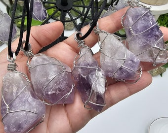 Amethyst Crystal Ornament Natural Wire Wrapped Christmas Tree Ornaments Holiday Decor Spiritual Unique Gift for Mom Sister Friend Girlfriend
