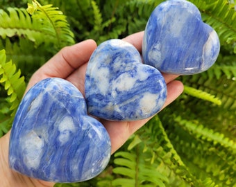 Afghanite Hearts ~ Choose Your Size ~ Afghanistan ~ Lazurite ~ Rare ~ Worry Crystal ~ Marble ~ Blue Vein Sodalite ~ Heart Pocket Stone
