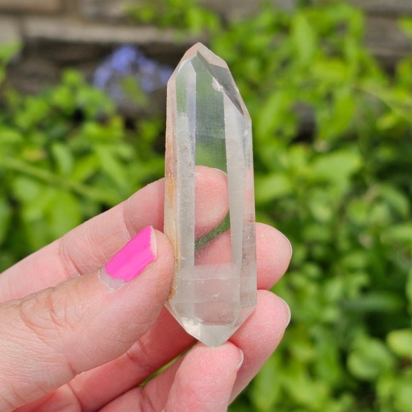 Semi-Polished Lodalite Point Lemurian Seed Striated Quartz Crystal Generator Wand Brazilian Gemstone Healing Chakra Meditation Unique Gift