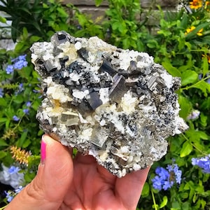 Pyrite + Clear Quartz Crystal Cluster ~ Pyrite Druzy from Indonesia, Natural Pyrite Cube Fools Gold Pyrite Stone Prosperity Stone Pyrite Raw