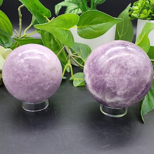 Lepidolite Spheres ~ Choose Your Piece ~ 2.75&quot;-3&quot; (70-77mm) Purple Crystal Ball ~ Lithium Rich Mica ~ Gemstone ~ Pakistan ~ Stress Relief