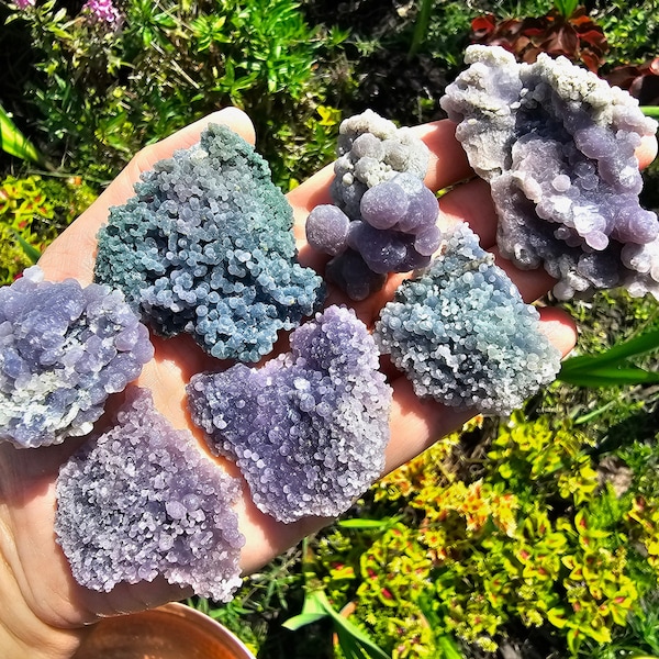 Grape Agate Cluster, Botryoidal Amethyst, Amethyst Cluster, Indonesia, Amethyst Crystal Cluster, Raw Amethyst Healing Crystals