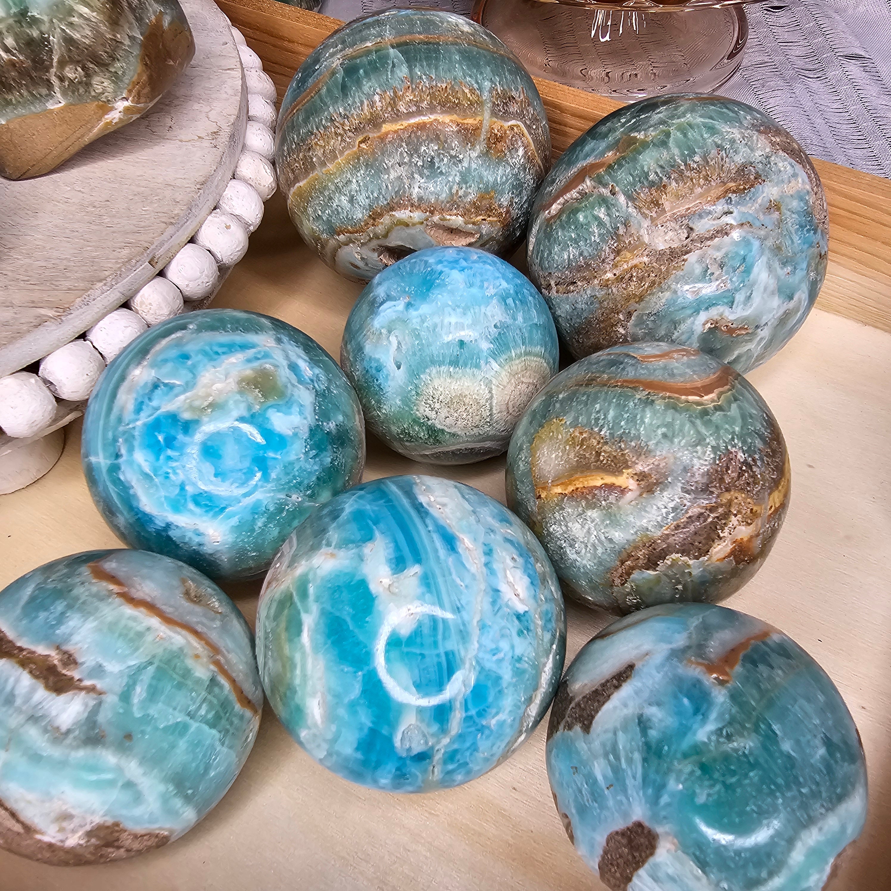 Rare Smithsonite Spheres ~  Choose Your Piece ~ High Quality Pakistan Mineral ~ Crystal Ball ~ Gemstone ~ Green Blue Brown Specimen Stone