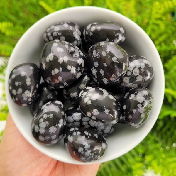 Snowflake Obsidian .75"-1.75" ~ Airy Vibration ~ Negativity Absorber ~ Aura Healing, Cleansing, Grounding ~ Volcanic Ash ~ Apache Tears