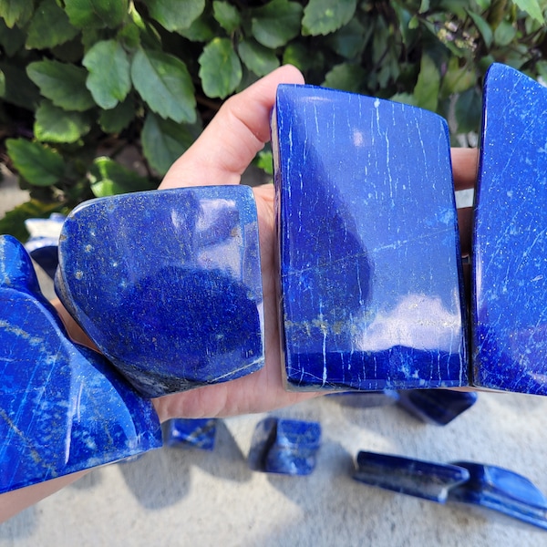 Xtra Quality Lapis Lazuli Freeforms 1.75"-4" (43-101mm) ~ Natural Crystal Stone ~ Afghanistan Dark Blue with Glimmering Pyrite Self-Standing