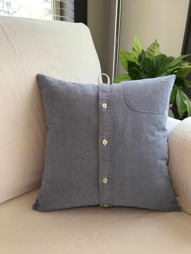 Pillow 15x15 Oxford Cloth Light Blue Etsy