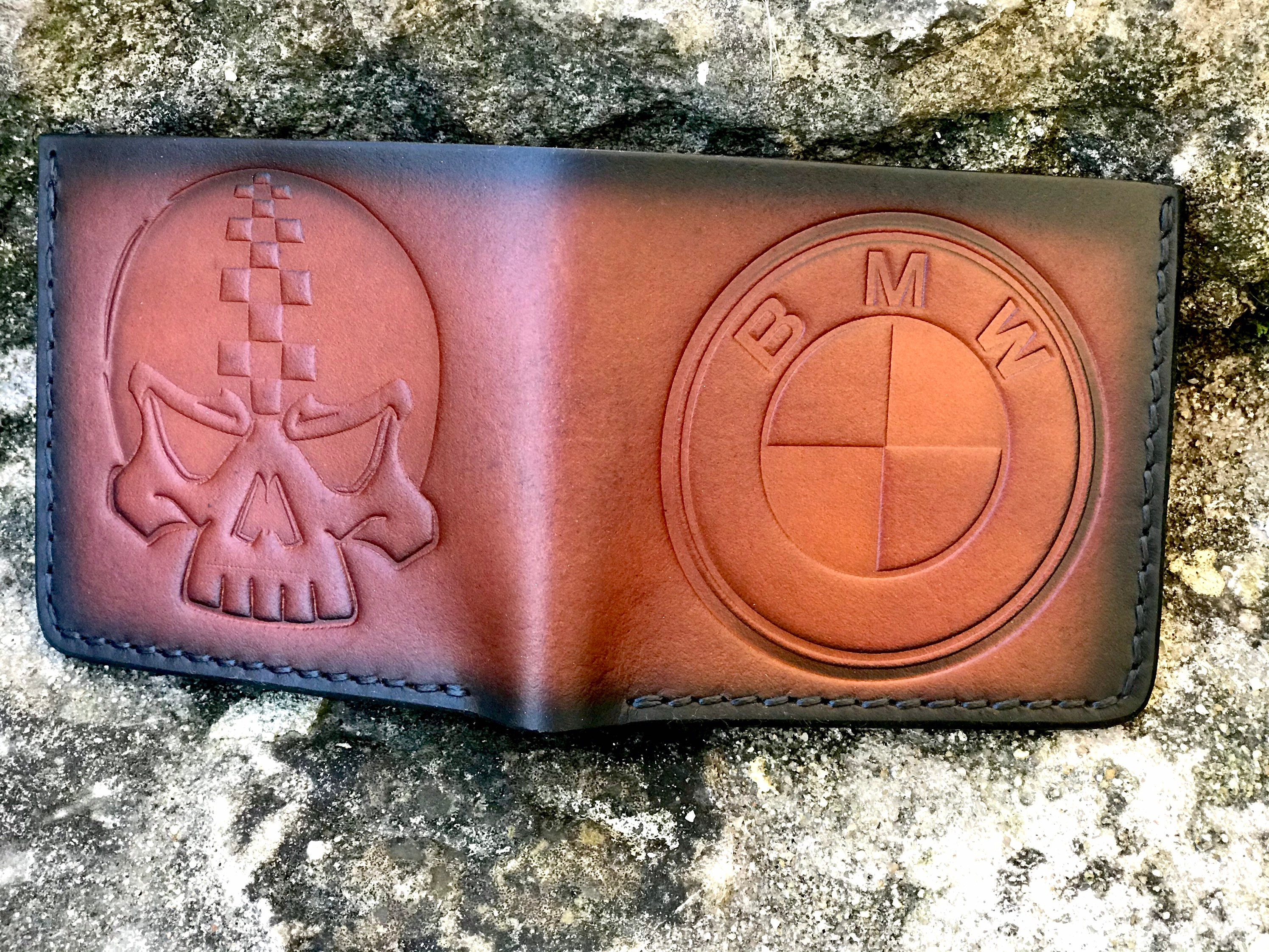 Human Made Wallet Handmade Leather Bifold Wallet , Hand Stitched, Custom Dad Gift, Custom ...