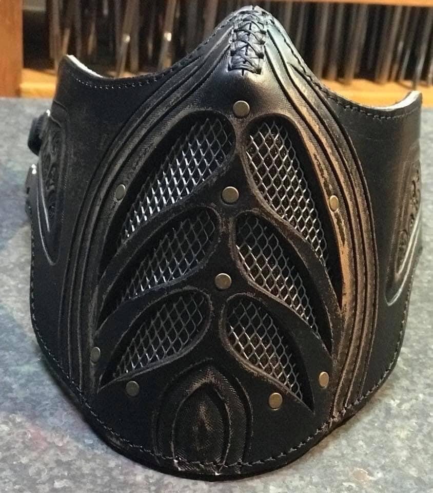 Handmade Leather Face Shield Mask
