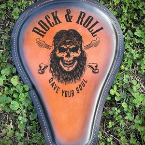 Free shipping-Custom motorcycle Solo Seat/Handmade Solo Seat/Bobber Chopper Seat,Harley Davidson Seat/Lazer engraved Leather