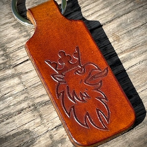 Embossed motorcycle automotive logo keychain key right,handmade leather keychain,personalized gift,dad gift,custom leather keychain
