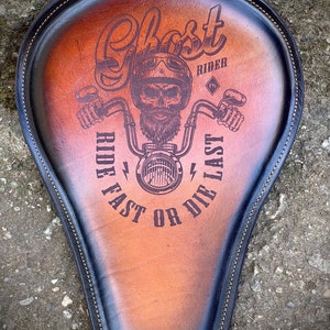 Free shipping Custom motorcycle Solo Seat/Handmade Solo Seat/Bobber Chopper Seat,Harley Davidson Seat/Lazer engraved Leather