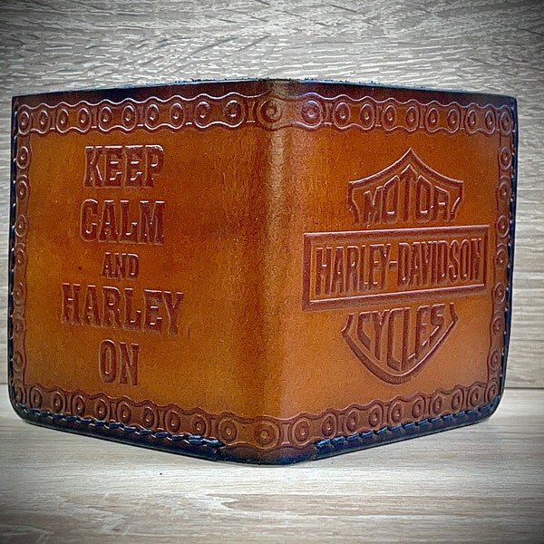 Handmade leather bifold wallet ,Motorcycle wallet hand stitched, Custom Wallet, Valentine gift, Top quality, Real Leather