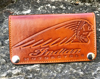 Handmade Motorcycle long leather wallet, Dad gift, Biker wallet, Top quality, Real Leather, Custom Leather Wallet