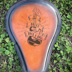 Free shipping Custom motorcycle Solo Seat/Handmade Solo Seat/Bobber Chopper Seat,Harley Davidson Seat/Lazer engraved Leather