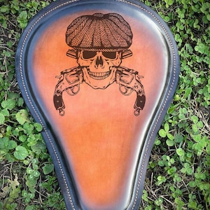 Free shipping Custom motorcycle Solo Seat/Handmade Solo Seat/Bobber Chopper Seat,Harley Davidson Seat/Lazer engraved Leather