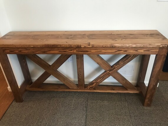 Solid Wood X Console Table Local Pick Up Only Etsy