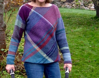 Women's Linen Stitch Jumper / Sweater "Swinging on the Gate" - Designer Knitting Pattern / Downloadable PDF