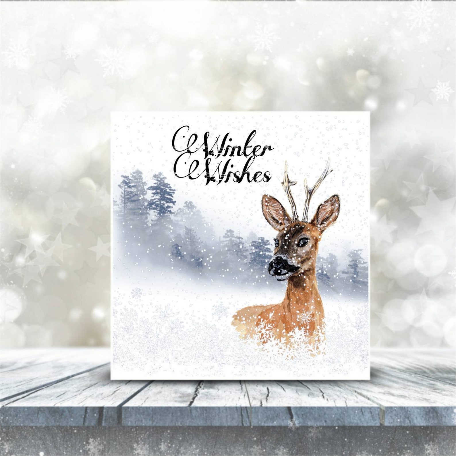 Animal Christmas Card pack set of cards winter wishes Etsy