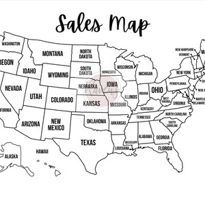 Mapa dos Estados Unidos l Cor l Colorir l Imprimível EUA Mapa de vendas dos EUA l Rastreador de metas l Mapa de pedidos Etsy l Download digital instantâneo pdf