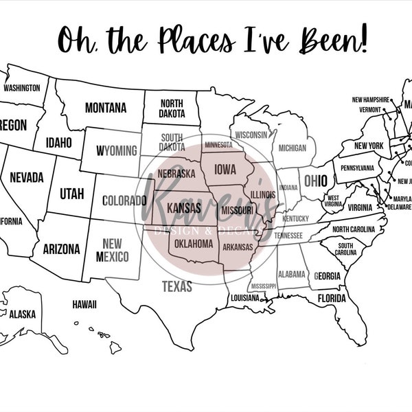 States Ive Been to Map - Etsy