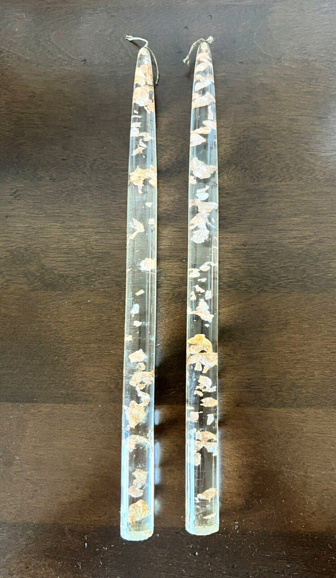 Pair of MCM 1960s Lucite Acrylic Clear Taper Candles Gold Etsy