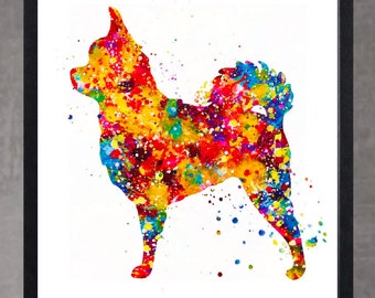 Chihuahua Long Hair Watercolor Print , dog poster, animal lover gift, nursery wall art, birthday gift